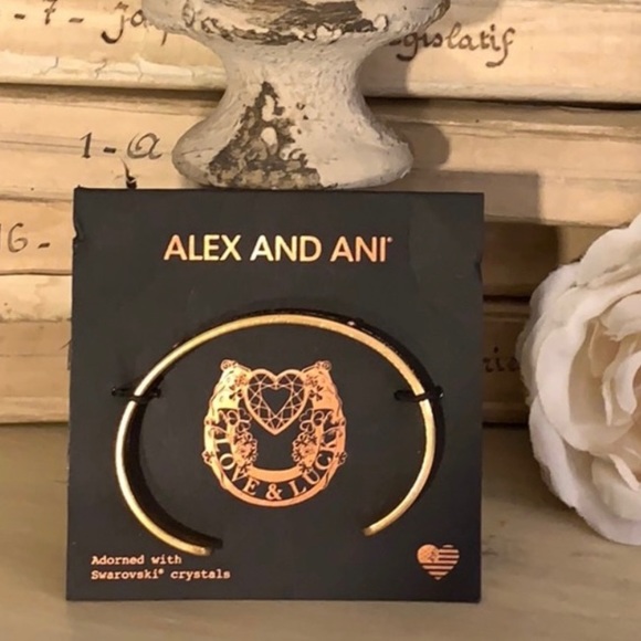 NEW Alex & Ani Fortune's Favor Cuff in Rafaelian Gold - Picture 5 of 8